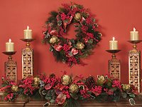 Holiday Artichoke and Berry Wreath and Arch Set